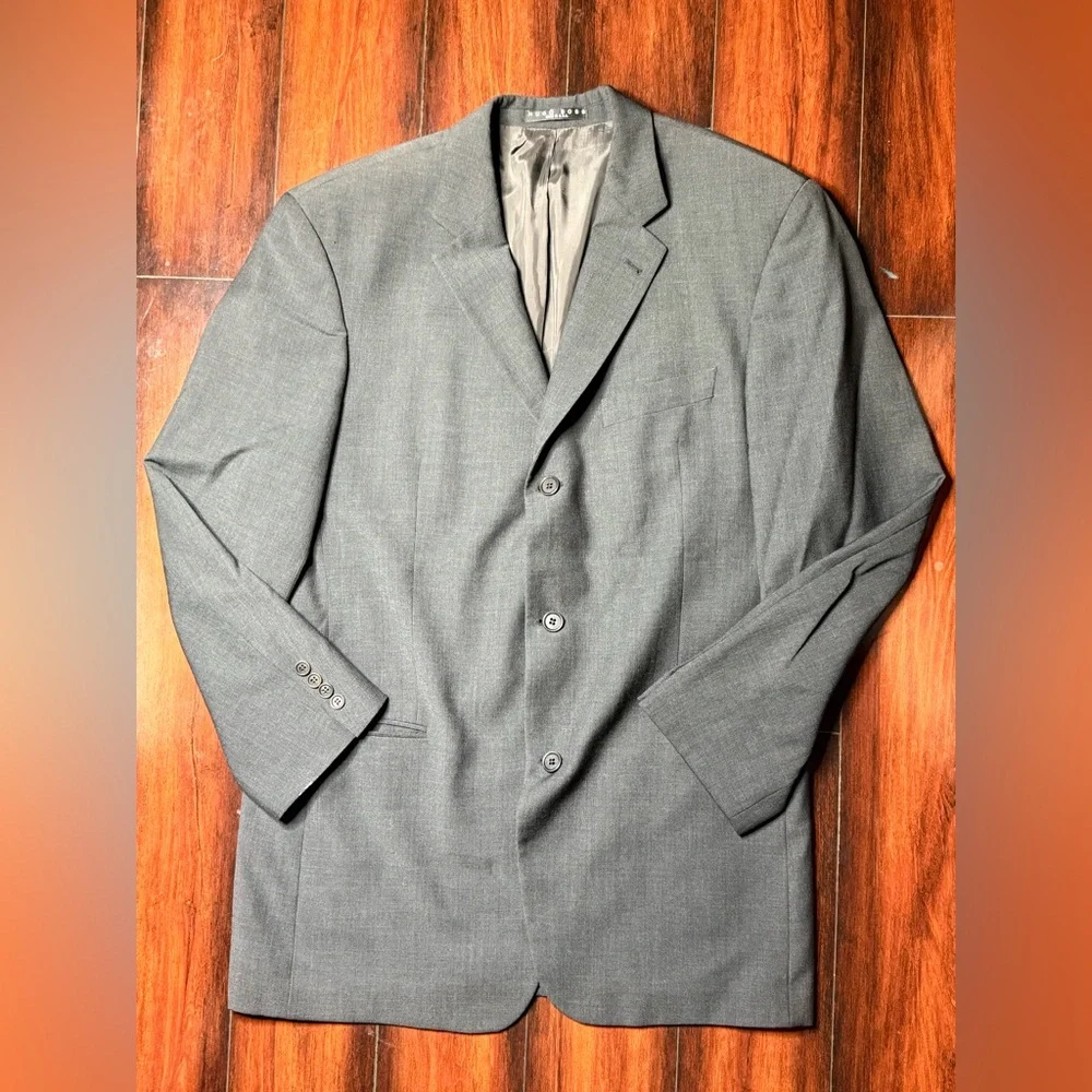 Hugo Boss Stretch Einstein Octo Sport Coat Gray Wool Jacket Men’s Blazer 40 L